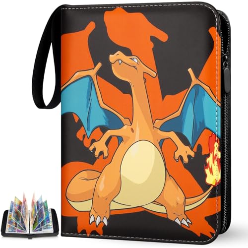 Classeur Carte Pokemon, 50 Pages 400 Cartes Classeur, Fermeture Éclair Album Carte Avec Portable Poignée Imperméable, Cadeaux pour Enfants