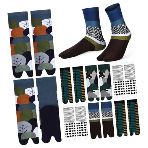 Calcetines tabi unisex BESPORTBLE para evitar rozaduras con puntera dividida elásticos pack de 10