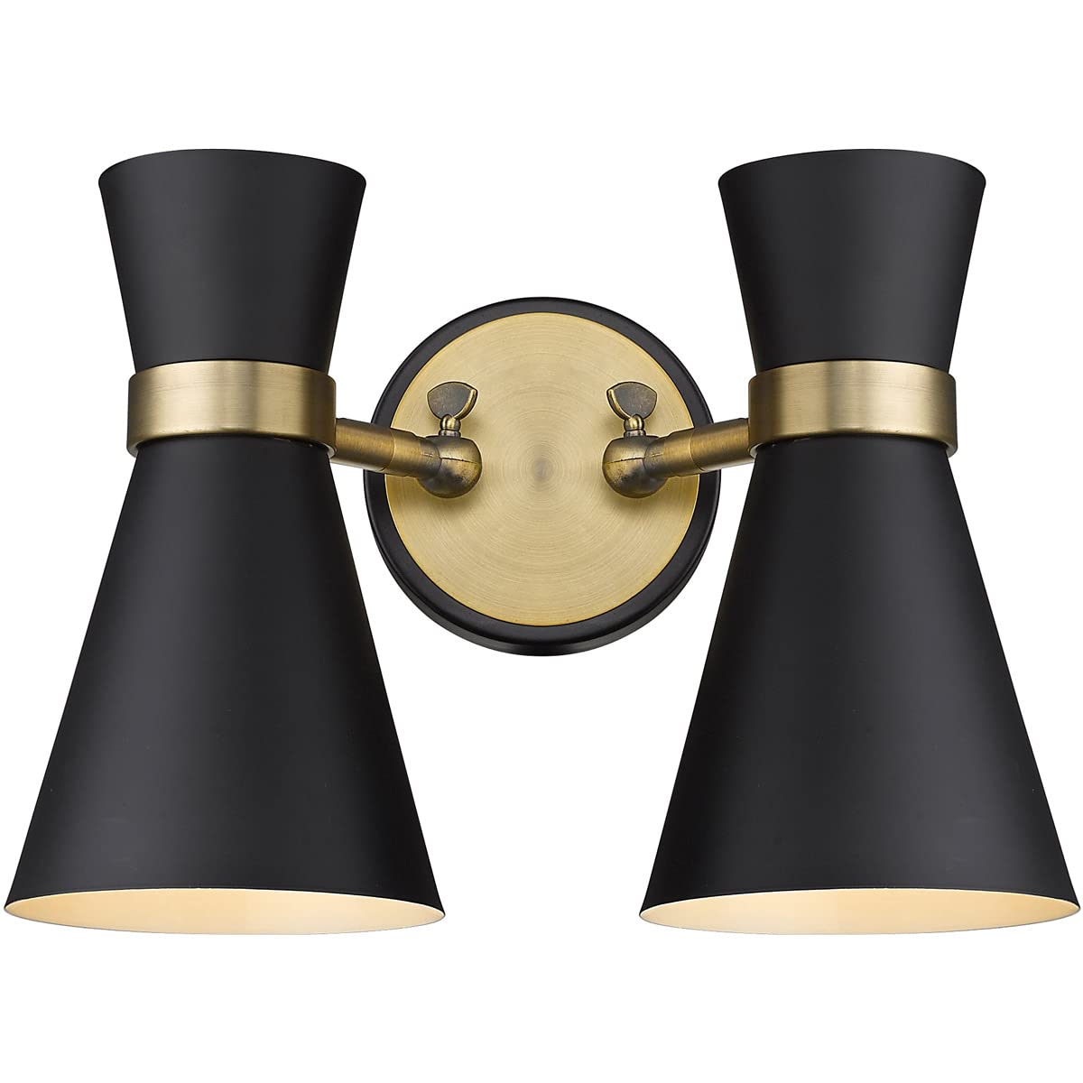 Soriano - 2 Light Wall Sconce in Period Inspired Style - 12 Inches Wide by 9.5 Inches High-Matte Black/Heritage Brass Fi