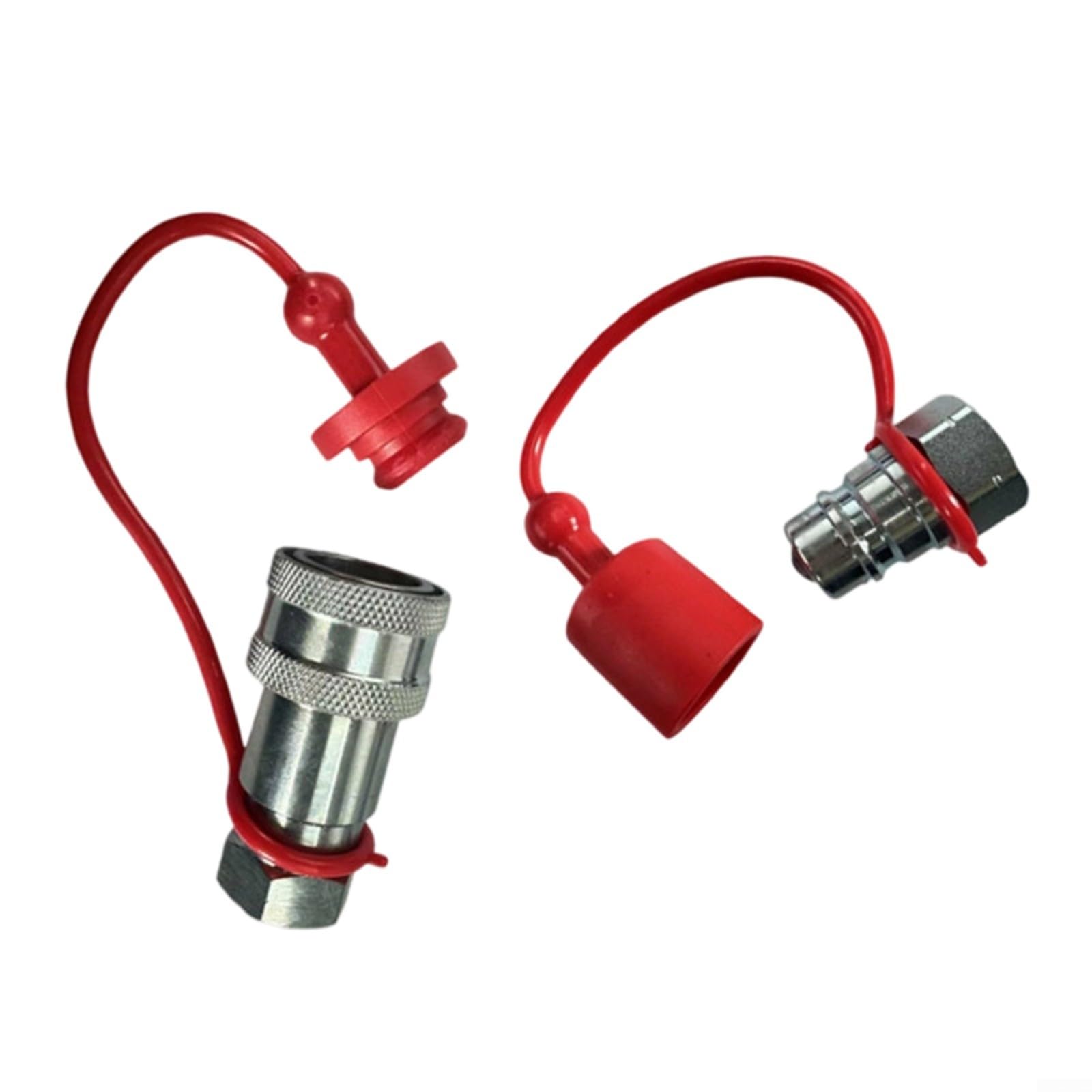 Lot de 2 ensembles ISO5675 hydrauliques pour raccord rapide en acier au carbone trempé, 3600 PSI, avec capuchon anti-poussière pour tracteur et agriculture, 1/4" 3/8" 1/2" 3/4" 1" NPT(NPT3/4)