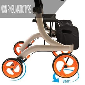 Multi-Function Shopping Trolleys Kitchen Storage Utility-Carts Folding Shopping Cart Shopping Rider Pushing Workout Elderly Walking Assist Carts Silver 60X73X77Cm