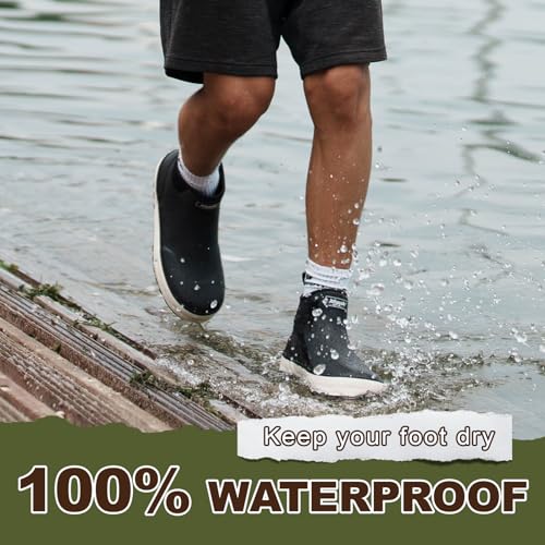 Men's Deck Boots Ankle Rain Boots for Mens Waterproof Garden Shoes, Anti-Slip Rubber Work Boots for Sailing, Fishing, Farming, Boating2