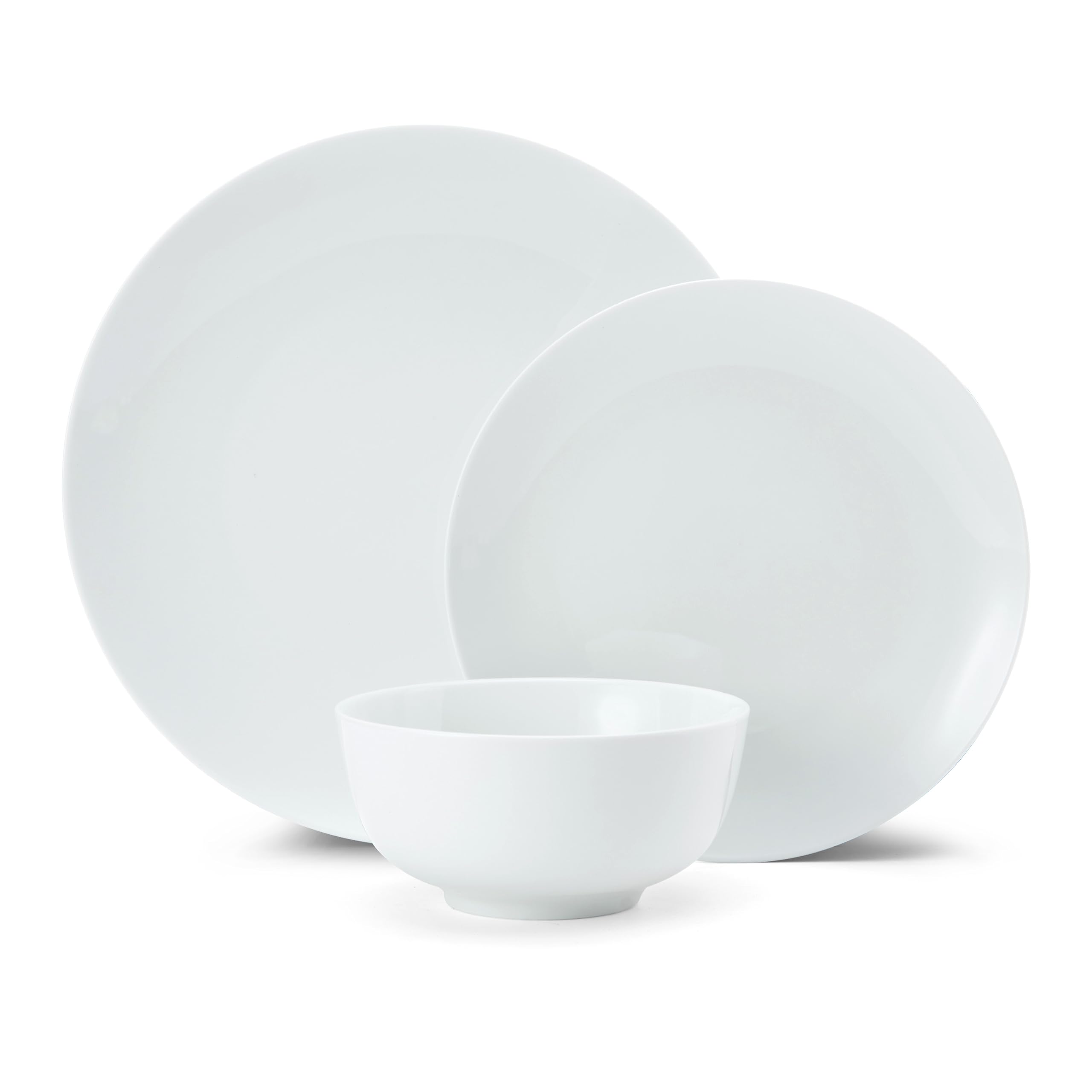 Mikasa MKCHALK12PC kreda 12-częściowy porcelanowy zestaw obiadowy, biały