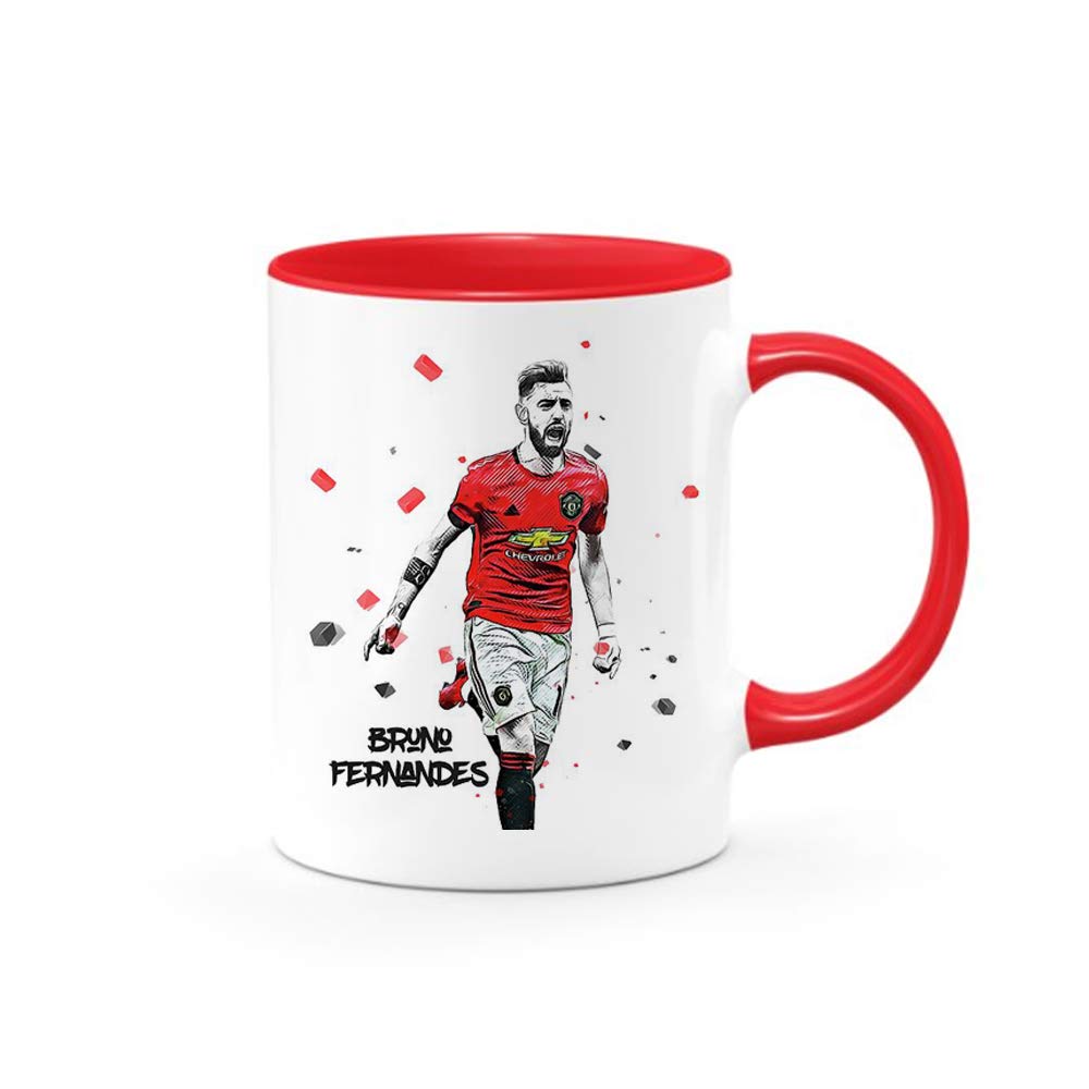 Coffee Mug Bruno Fernandes Manchester United Art - Red