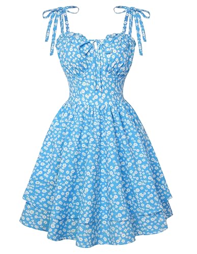 Image of Scarlet Darkness Floral Mini Dress for Women Corset Graduation Sundress