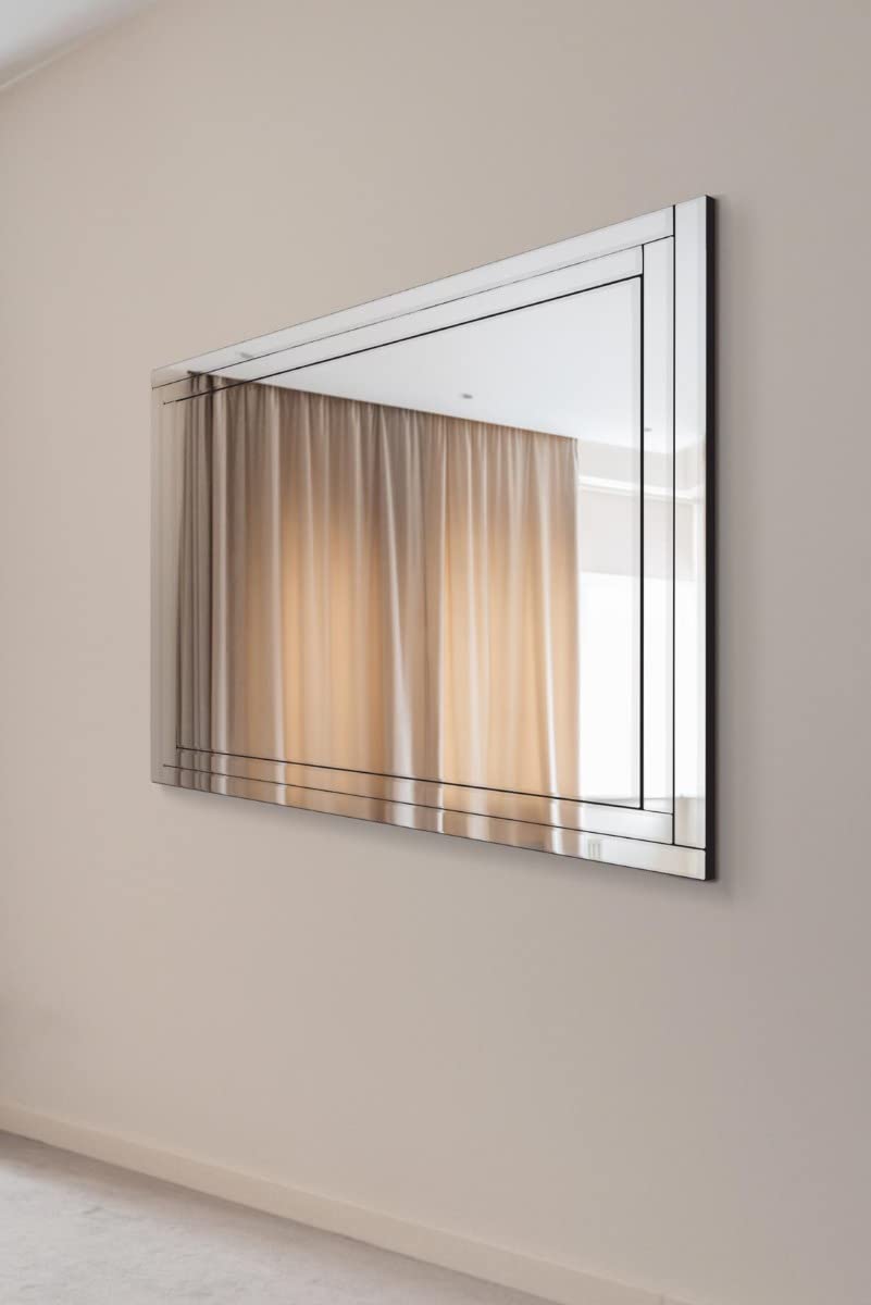 Large Modern Venetian Glass Double Frame Wall Mirror 144 x 115.5CM 4ft8 x 3ft9