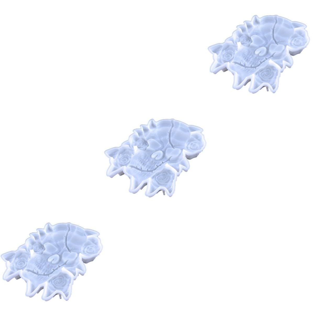 OSALADI 3 Piezas Molde de Silicona Blanco Forma de Calavera para Decoración de Pared, Material Saludable y Excelente Elasticidad, Adecuado para Manualidades DIY y Adornos de Halloween