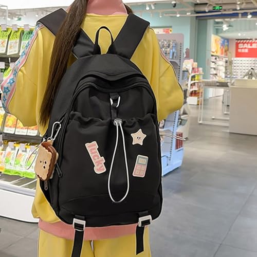 Sac d'école esthétique vert en style coréen pour ados - 4