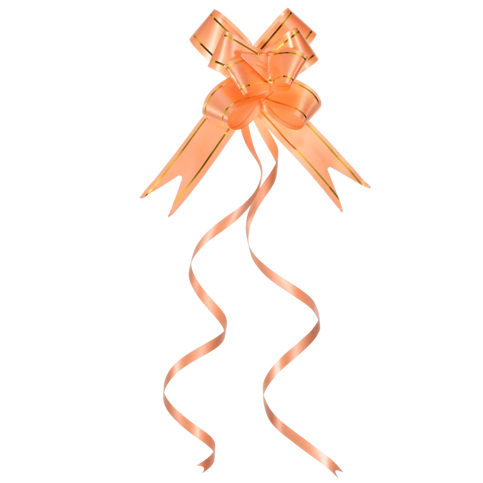 M METERXITY 40 Pack Pull Bows - Gold Thread Style Present Wrap String Bow, (2.8" Orange)