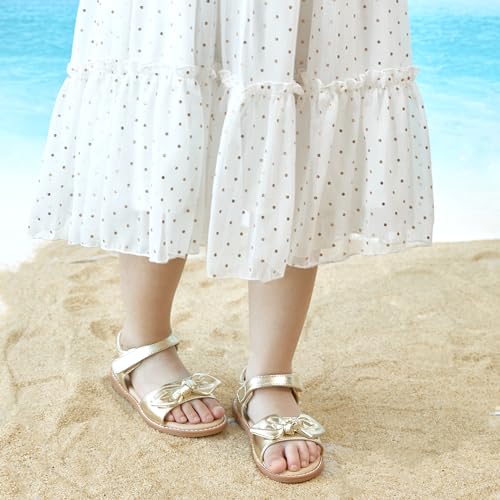 Image of Flaryzone Girls Sandals Open Toe Summer Flats Dress Sandals Shoes Toddler /Little Kid