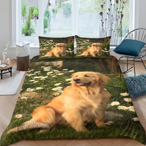 Housse de couette microfibre hypoallergénique imprimé 3D chien - 4