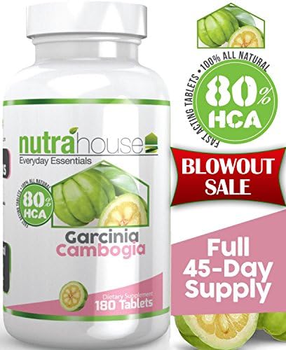 Pure Garcinia Cambogia Extract 80% HCA 1500 mg by NutraHouse Vitamins. All Natural Weight Loss, Non-Stimulant Fat Burner. Garcinia Cambogia supports Natural Weight Management. Strongest Garcinia Cambogia Supplement. Special BLOWOUT Sale! Hurry! Ends December 31st