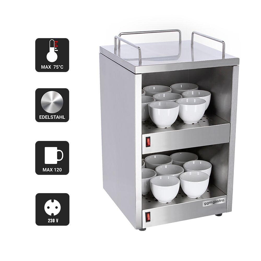 GGM Gastro | TWJ335 | Tassenwärmer - 140 Watt - mit 2 Ablagen