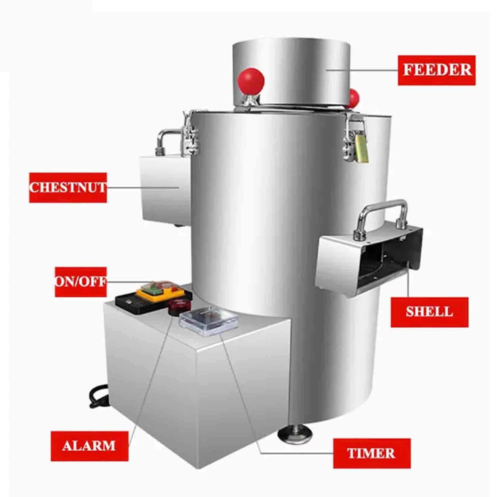 Máquina automática de pelado y apertura de castañas, capacidad eficiente de 50 kg/h, conserva la calidad de las nueces para uso comercial
