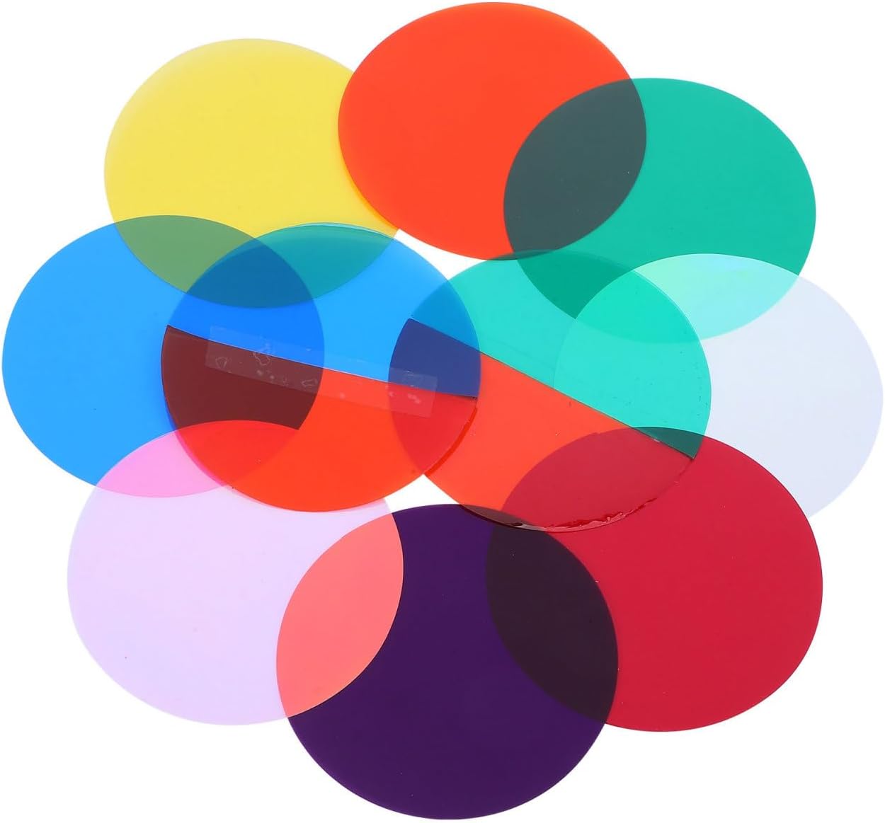 Osaladi 10 Pcs Color Film Sheets for Lights Self-Adhesive Colored Light Filter Sheets Gel Filters for Home Decor Halloween Outdoor Landscape