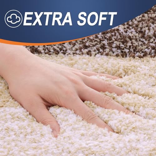 Image of HOWNICE Decore Microfiber Door Mats for Home Entrance Living Room | Anti Skid Doormats for Bathroom Entrance and Bedrooms | Main Door Mats for Entrance Mat (Stripe Mat Brown)