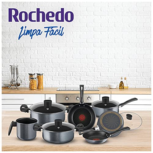 Jogo de Panelas Rochedo Limpa Fácil 7 Peças Grafite