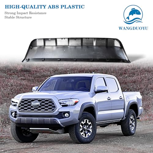 Image of Front Bumper Lower Valance Panel Skid Plate Black Compatible with 2016-2023 Toyota Tacoma - Replaces Part 53911-04210 TO1095205 (Carbon Fiber Style)