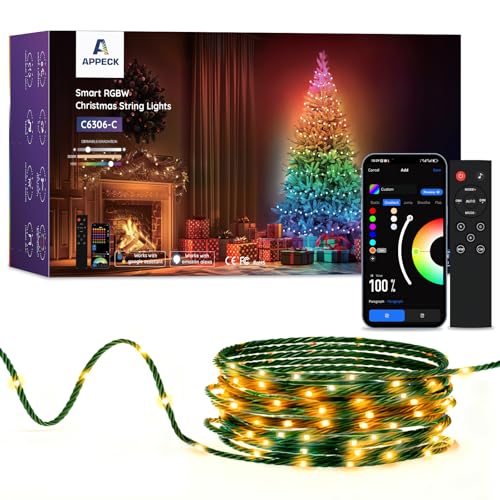 APPECK RGBW Christmas String Lights 134FT 400 Lights App Control