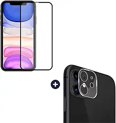 Película De Vidro 3D Tela Toda Para iPhone + Película Lente de Câmera (iPhone 11)