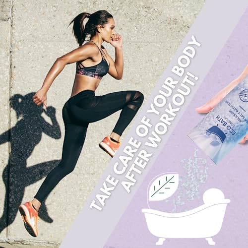 Image of Eco Bath London Relaxing Lavender Epsom Salt Bath Soak - Tube 2.2 LB (1kg) | Made in UK | Magnesium Bath Salt with Lavender Essential Oil | Epsom Salts for Relaxation