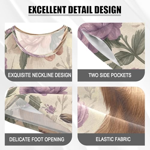 Pajama Sets Short Sleeve Floral Guinea Pig Pattern Soft Cotton Summer Sleepwear 2 Piece PJS Size 5-14T3