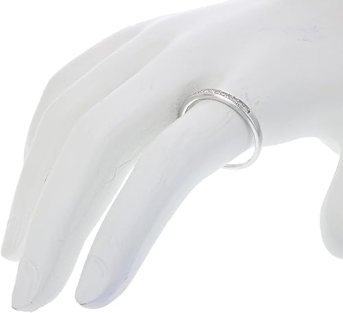 Miniatura 5 de Vir Jewels Anillo de boda de diamante de 110 quilates para mujer anillo de boda de oro blanco de 10 quilates con 10 puntas de piedras talla 45-10