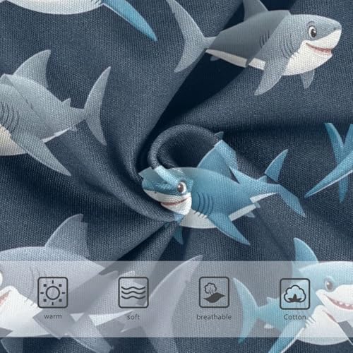 CHIFIGNO Cute Cartoon Sharks Blue Boy Underwear Cotton Boys' Briefs Soft Breathable Brief Underwear3