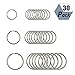 Popuppe 30 Pezzi Anello Portachiavi Set di Anelli Piatti Rotondi Anello Diviso in Metallo Acciaio nichelato temprato per organizzazione e Artigianato delle Chiavi di casa (30 mm 25 mm 20 mm)