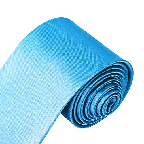 Image of Solid Satin Tie Pure Color Necktie Mens Ties + Gift Box