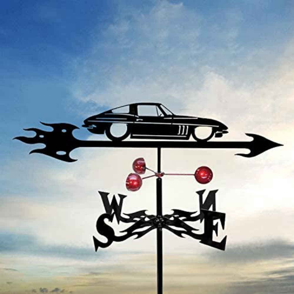 WIQUYBML Weather Vane,Farmhouse Vane Roof Mount,Roof Decoration Drinking Garden,Outdoor Garden Mount Yard Decor Vane,for Roof,Mustang Aircraft(Car)