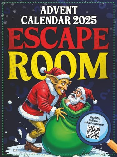 Unusual Advent Calendar Escape Room for Adults: 24 Riddles and Puzzles – The Holiday Mystery Book Challenge for College Students, Family and Friends
