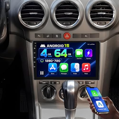 5G WiFi 4+64G Android Autoradio para Opel Astra H/Zafira B/Corse C D 2006 2010 Wireless Carplay Android Auto,9 Pulgadas IPS Pantalla Autoradio Bluetooth GPS FM/RDS Cámara Trasera