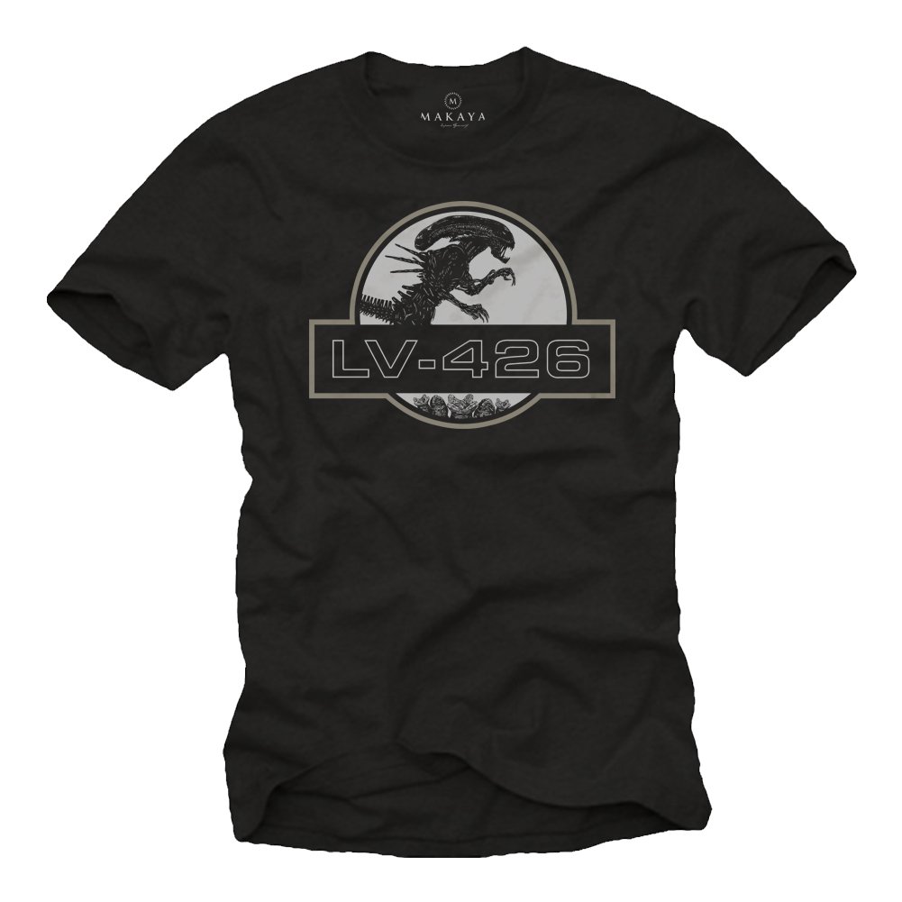 Awesome Alien T-Shirt for Men - LV-246 - Funny Gamer Gifts Black XXXXL