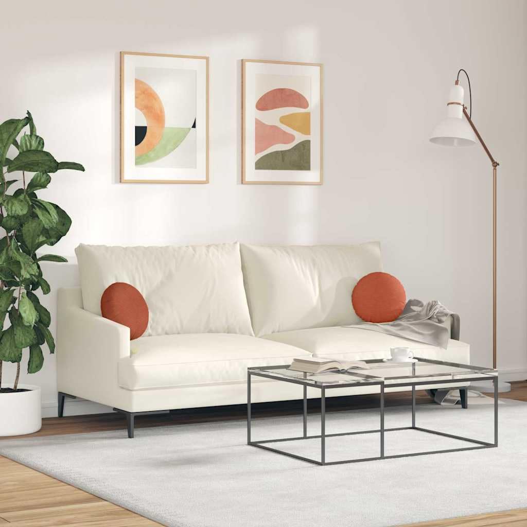 2 cojines de asiento rojo y naranja, diámetro de 30 x 13 cm, tela de pana extraíble, funda con cremallera, relleno de poliéster, cojín de asiento para silla, banco, cojín de suelo para salón