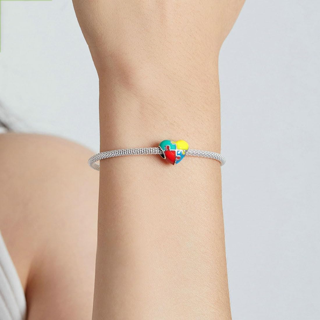 Puzzle Charm 925 Sterling Silver Autism Awareness Love Heart Family Birthstone Letter Clourful DIY Anniversary Charm for Pandora Charm Bracelet - Image 6