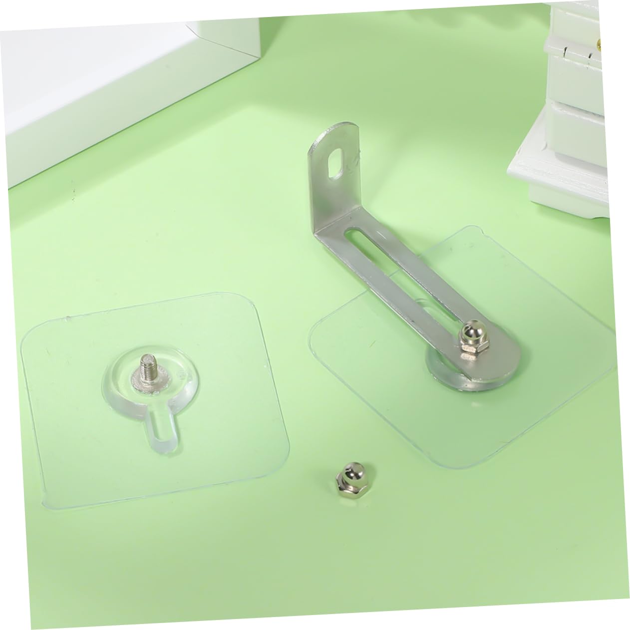 PERSELOSO 10Sets Tip Furniture Anchors No Drill Wall Brackets for Proofing Securely Fix Bookcases and Dressers Easy Installation for Tv Shelves and Cabinets