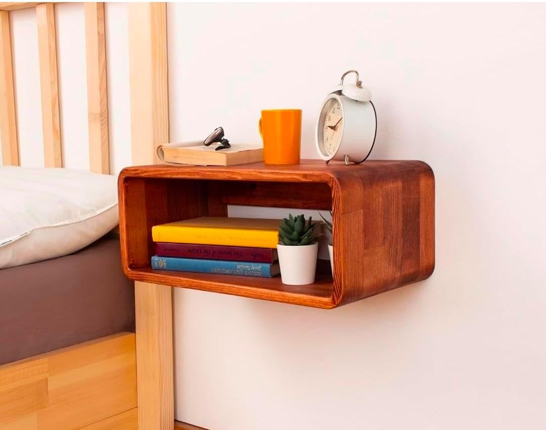 Sheesham Wood Finish Modern Bed Side Table | Morden Classic Bed Side, Compact Nightstand - Brown-image-41