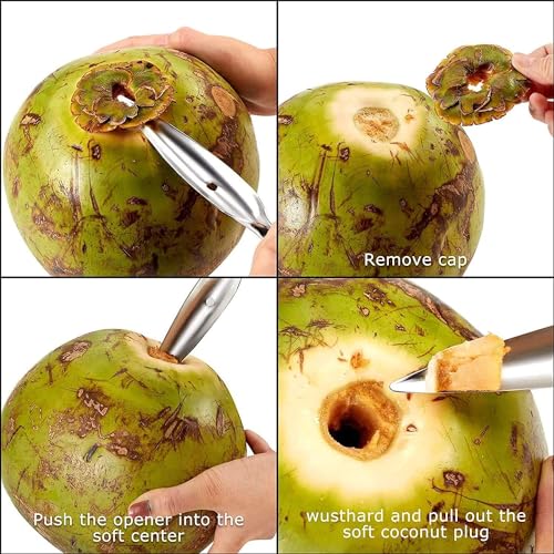 Image of Baskety Stainless Steel Coconut Opener Tool Durable Drill for Easy Coconut Opening Coconut Water Extraction Kitchen Tool Safe and Efficient,(1 Piece)