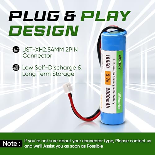 Image of 3.7 V 2000mAh Rechargeable Batteries Lithium-Ion Battery with XH2.54 /2P Connector for DIY Electronic Products Toys Lighting, Bluetooth Devices (2000mAh XH2.54)