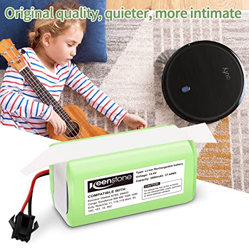 Image of Keenstone Li-Ion Battery 2600 mAh 14.4 V for Bagotte BG600 BG700 IKOHS Netbot S14 S15 Eufy RoboVac 11 11S 11S Max 30 30C 35C 12 15C 15C Max Deebot 605 N79S Conga Excellence 9 34 /36 0