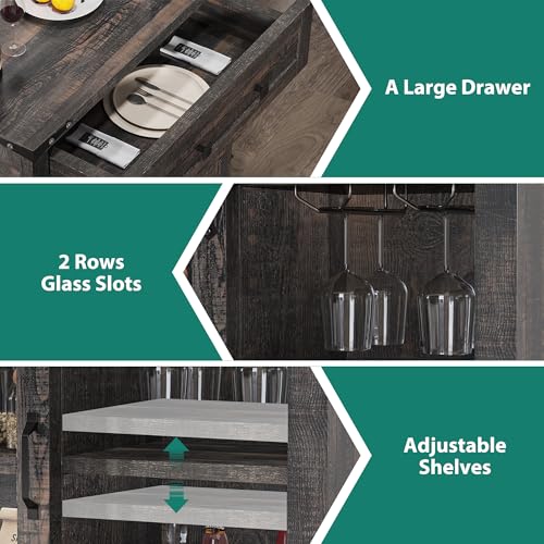 Yitahome32sideboardcoffeebarcabinetfarmhousebuffetcabinetwithdraweradjustablestorageshelvesstoragecabinetwithslidingbarndoorforlivingroomdarkrusticoak Urban Country Home Decor Yitahome 32 sideboard coffee bar cabinet farmhouse buffet cabinet with drawer adjustable storage shelves storage cabinet with sliding barn door for living room dark rustic oak urban country home decor