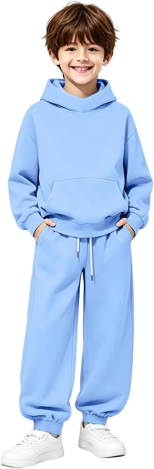 Sweatsuit for Boys Girls 2 Piece Outfit Teen Fall Tracksuit Oversized Hooded Sweatshirt and Jogger Sweatpants Sets