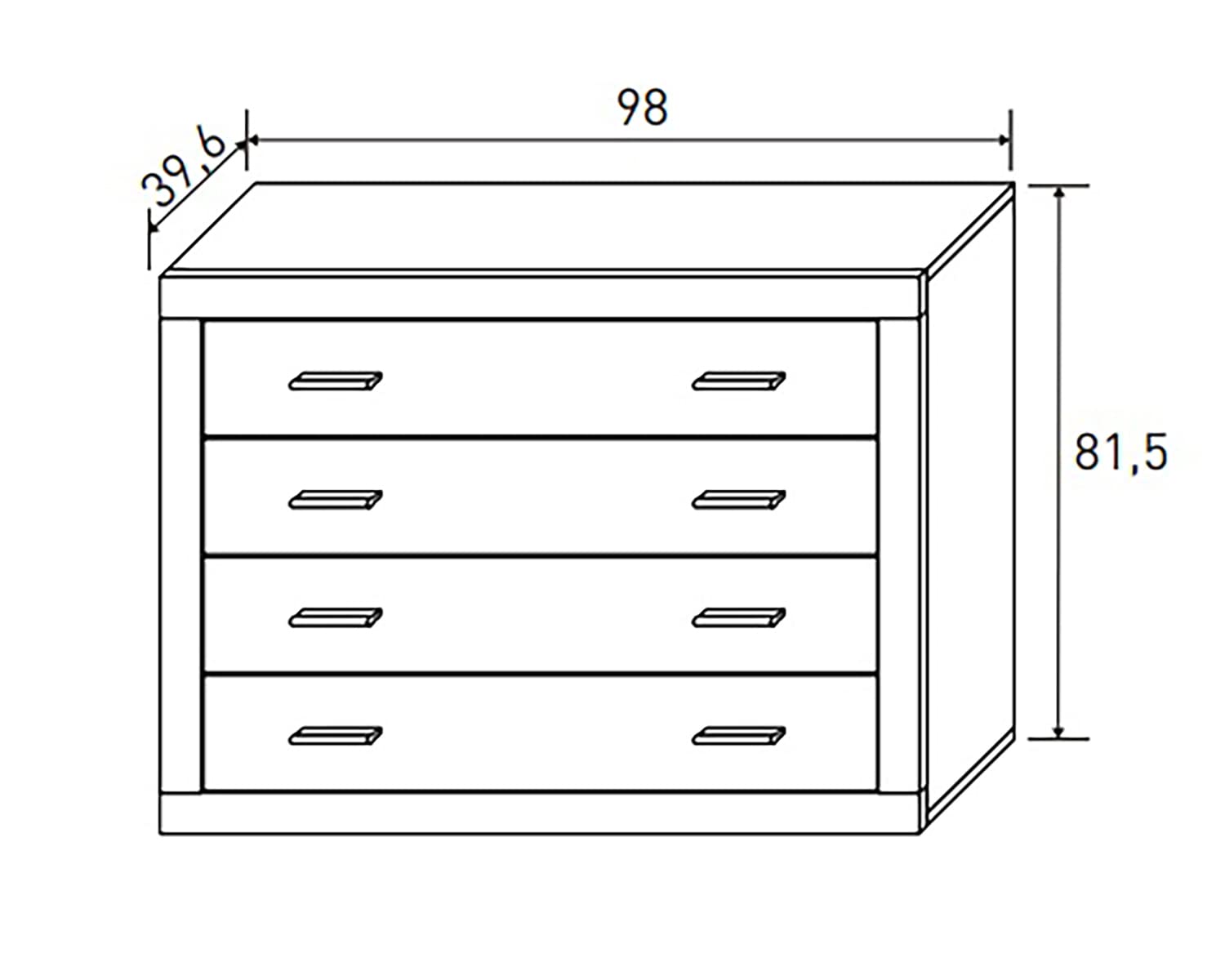 PEGANE Ensemble Chambre à Coucher, tête de lit + 2 Tables chevets + Commode + Miroir Mural Coloris Chêne Cambrian, Blanc