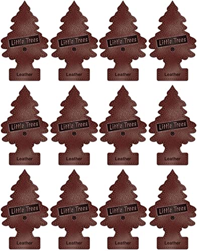 LITTLE TREES Car Air Freshener | Hanging Paper Tree for Home or Car | Leather Scent | 12 Pack #1