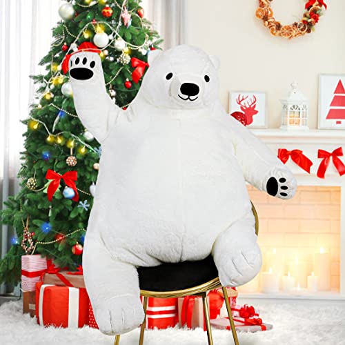 SNOWOLF Simulación Gigante de 100 cm, Juguete de Peluche, muñeca de Peluche Gigante, Oso de Peluche para decoración del hogar, día de San Valentín, Regalo de cumpleaños (100 cm, Blanco)
