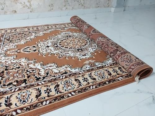 Image of Soft Traditional Washable Beautiful Acrylic Rugs for Home Decor Living Room 8x11 feet (240 x 330 CM) Gold