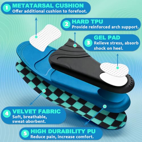 Image of Ailaka Arch Support Insoles for Women Men, 3.5 CM, Plantar Fasciitis Relief
