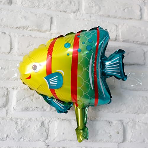 Image of Rozi Decoration Colorful Fish Shape Aluminium Foil Balloon for Birthday Decoration, Underwater Theme Party, Kids Party Decor, Ocean Theme Celebration Balloon for Home & Event Decor