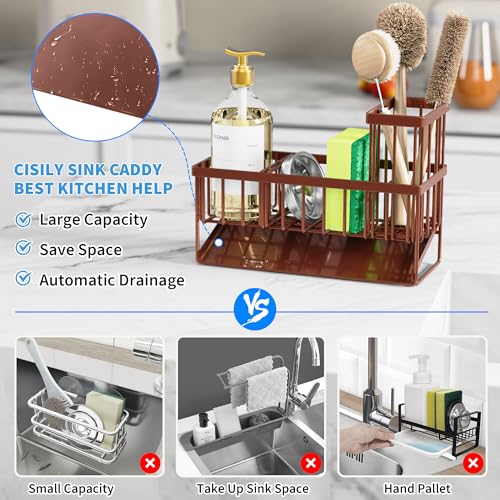 image for Cisily Kitchen Sink Caddy, Sponge Holder for Kitchen Sink, Kitchen Sin